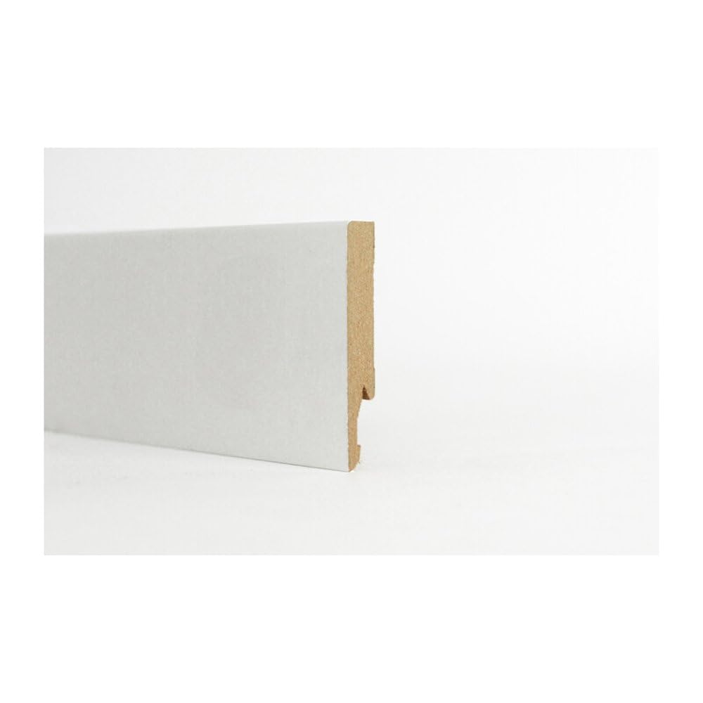 5PZ BATTISCOPA IN MDF BIANCO MM.14X100X2400