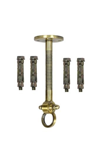 Image of Ceiling Hooks for Hanging Zula for Home Punching Bag Hanger with Anchor Bolt Fasteners Suitbale for Hammock Swing (Golden Kada, 12 Inch, 2pc)