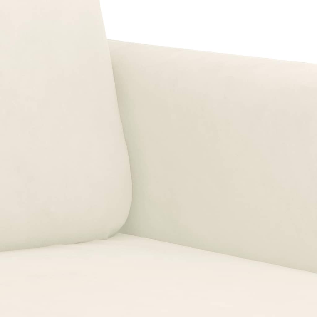Juego de 3 sofás de terciopelo crema