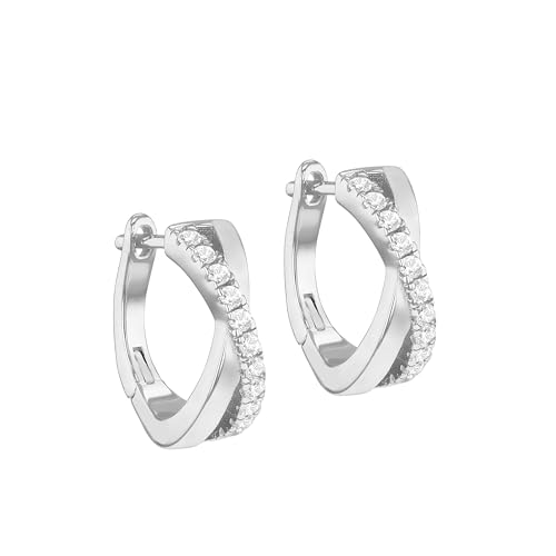 Créoles croisées argent Tuscany Silver pour femme, le cadeau idéal en argent sterling