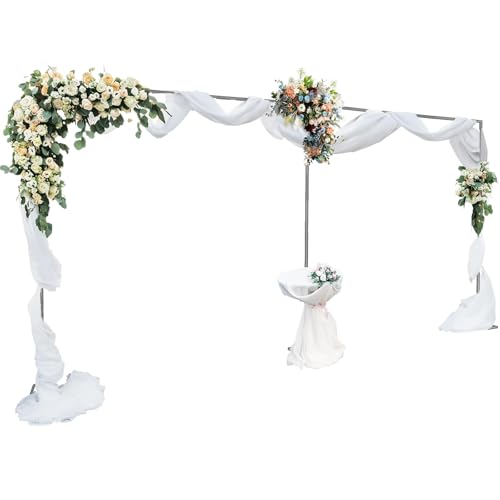 10 x 20 FT Wedding Arch Backdrop Stand, Backdrop Frame Pipe Kit with Base for Wedding Birthday Xmas Party Photo Booth Background Photography Exhibition Decoration
