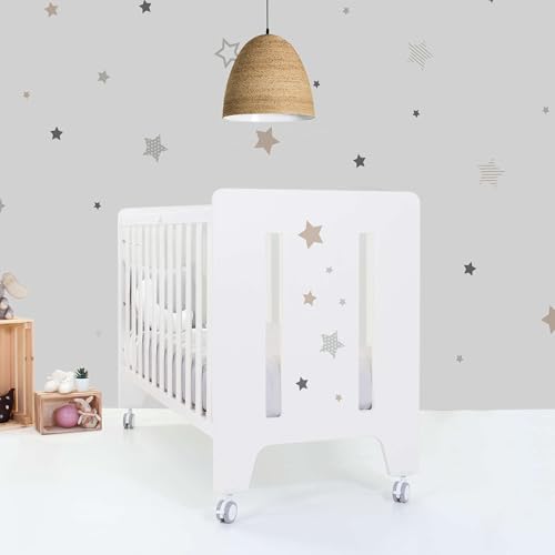 Alondra Cuna para Bebes 120x60 cm y Escritorio 2en1 de Madera 60x...