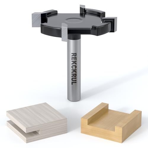 REKCKRUL CNC Spoilboard Surfacing Router Bit 1/4 Shank 1-1/2 CD 4-Wings