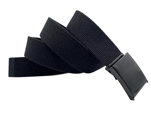 Canvas Belt with Black Flip-Top Buckle - Up to 45" Waist Size, Military & Golf Belt4
