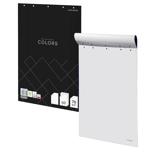 Top-2000 Bloc de papier pour paperboard - Blanc - 64 x 90 cm - 50 feuilles par bloc - 70 g/m²