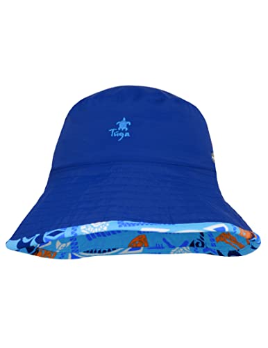 Tuga Boys Reversible Bucket Sun Hat (Upf 50+), Lagoon, Small #TOP1