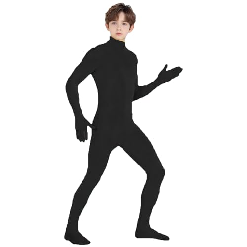 Suit Kids Superhero Costume Fancy Dress Full Body Jumpsuit with Mask Black