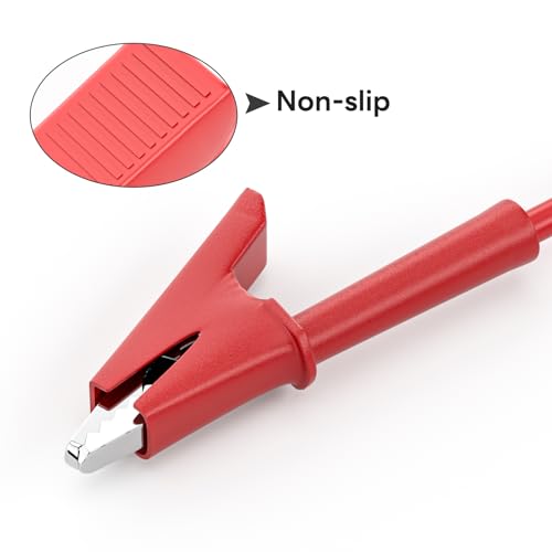 Goupchn 5PCS Test Leads 4mm Stackable Banana Plug to Crocodile Alligator Clips Flexible Cable Wire 3.3ft/1m for Multimeter Electrical Testing