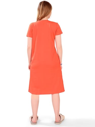 Image of Printed Knee Length Pocket Night Dresses for Women | Cat Lovers | Premium Soft Cotton Nighty | Sky Blue