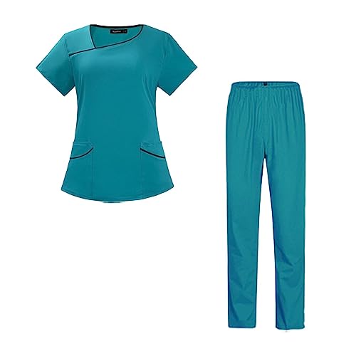 Ensemble blouse pantalon infirmière costume travail respirant poches lavable confort