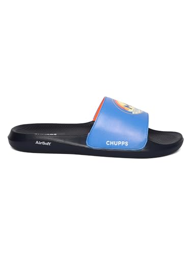 Image of CHUPPS X Mi Surge White & Navy Drift Orthopedic Slippers | Soft Footpharma Footbed | Breathable Ventilation Holes | Lightweight Flip Flops | Anti-Skid Chappals for Everyday For Mens