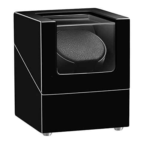 Sepano Single Watch Winder for Automatic Watch with Extremely Quiet Mabuchi Motor and Dual Power Supply (Black1B) Cover