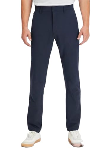 Men's Slim Fit Dress Pants, Navy Blue, Classic Flat Front,