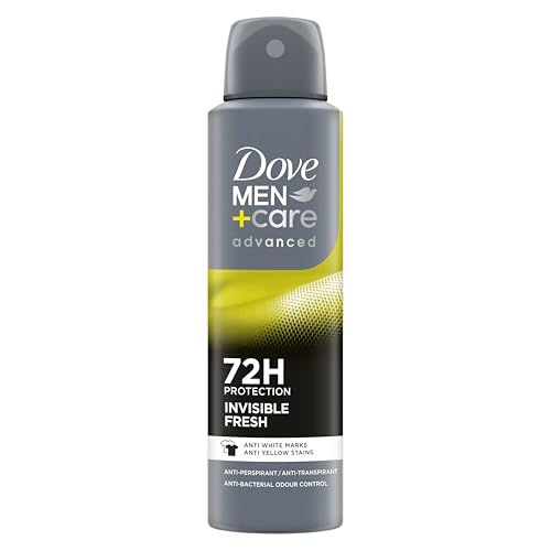 Dove Deodorante Dove Men + Care Invisible Fresh Spray Advanced Care, Deodorante Uomo, con 1/4 Crema Idratante, Formula Idratante e Anti-Macchia, Protezione Fino a 72 Ore, 150 ml