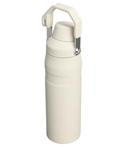Image of Stanley IceFlow Fast Flow Water Bottle 24 oz | Angled Spout Lid | Lightweight and Leakproof for Travel and Sports | Insulated Stainless Steel | BPA-Free | Cream