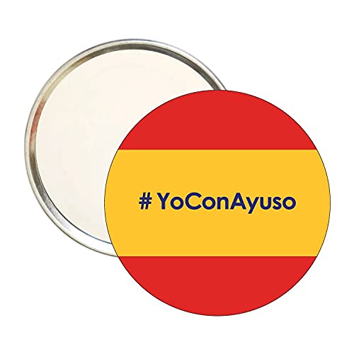 Espejo Redondo Yo Con Ayuso Bandera De España
