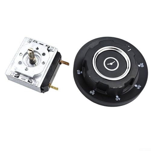 Bebykilemi Interruptor temporizador mecánico de 30, 60, 90, 120 minutos con campana para herramientas de cocina, CA 250 V 16 A para microondas (60 minutos)