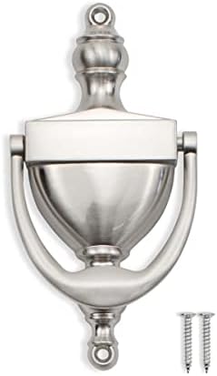 SANATO Nickel Door Knocker Hardware Door Knockers for Front Door, 6.2 inch Height (6.2" Height, Nickel)