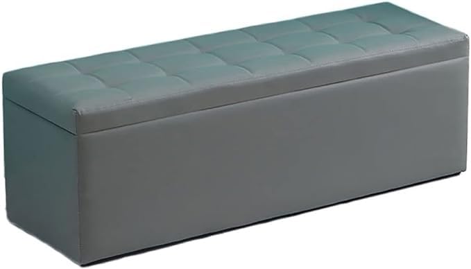 Banco Otomano Almacenamiento Piel Sintética Con Asiento Acolchado Espuma Viscoelástica Cajas Almacenamiento Otomanas Plegables Grandes Con Capacidad For Hasta 400 Kg Reposapiés For Baúl Juguetes(Green