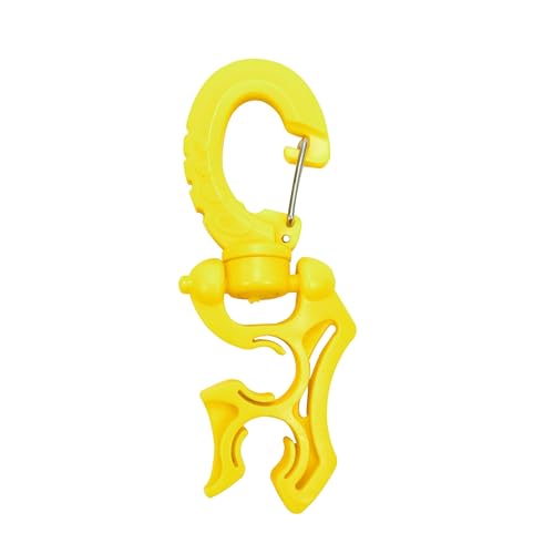 Scuba Choice Double Hose Holder Clip – Securely Holds 2 Low/High-Pressure Hoses, Easy Snap-On Design for Tangle-Free, Dives, Durable & Lightweight for a Seamless Diving Experience (Yellow)