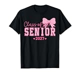 Senior 2027 Class of 2027 Coquette Pink Bow Graduation 2027 T-Shirt