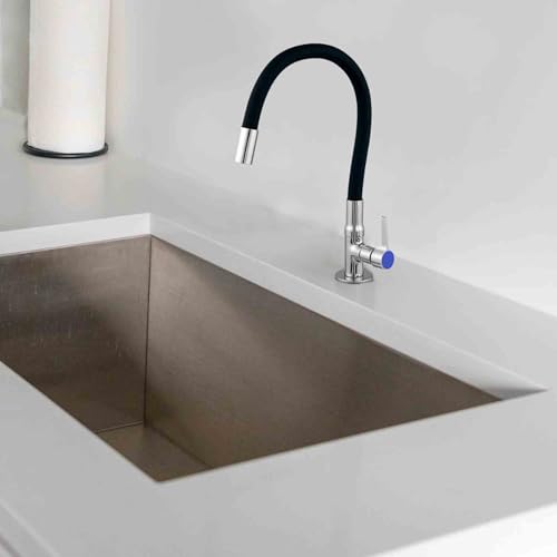 Torneira Cozinha Silicone Gourmet Articulado Flexivel 360 Metal Cromado Bancada Mesa Pia Resistente