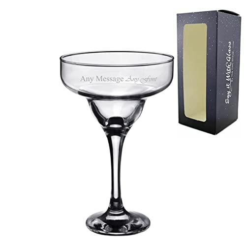 Personalised Engraved 295ml Margarita Cocktail Glass Comes with Presentation Gift Box, Personalise with Any Name or Message. Engraved in The United Kingdom