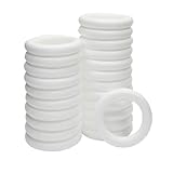 Bright Creations White Foam Ring Circles for Crafts, Wreath Forms (4.6 Inches, 24 Pack Foam Rings)