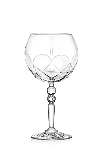 Barski Gin Tonic Glass - Wine Glass - Cocktail - Coupe - Goblet Glass - Set Of 6 Crystal Glasses - Glass - Beautifully Designed Goblets - Each Glass Is 19.4 Oz Made In Europe #TOP1