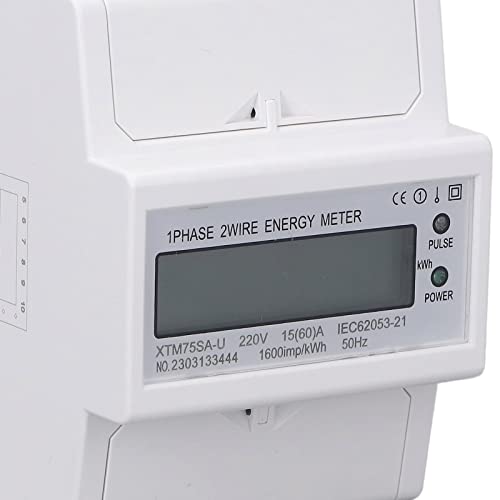 Medidor de Energia Monofásica, Plástico, Fácil de Transportar, Leve, de Alta Precisão, DC220V, Baixo