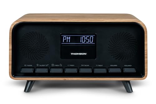 Radio réveil Bluetooth THOMSON Vintage Cosy Radio FM Double alarme Écran LCD Chargeur USB C Alim. - vue 8