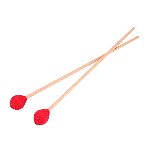 Dilwe - Dilwe 1 Paire Maillets de Marimba, à Percussion avec tête de Fil Rouge et Manche en Bois Accessoire pour Marimba