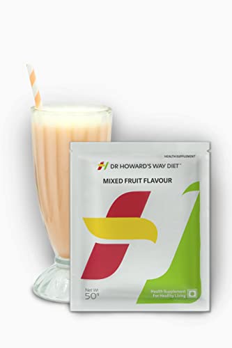 Image of Dr Howard's Way Diet | Total Food Replacement | Mixed Fruit Shake For Weight Loss & Management | Healthy Meal Replacement | Essential 13 Vitamins & 14 Minerals | Less than 200 Calories Per Meal Pack | For Men & Women | 50Gm (Vegetarian)