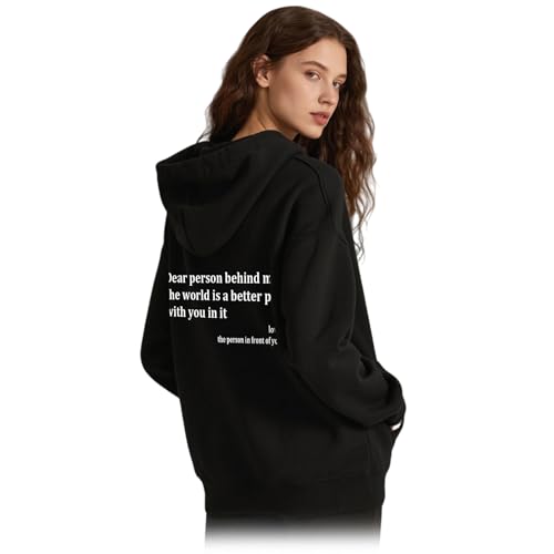 Wopedally Dear Person Behind Me Hoodie Sweatshirt You Are Enough Hoodies The Hope Hoodie (Black X-Large)