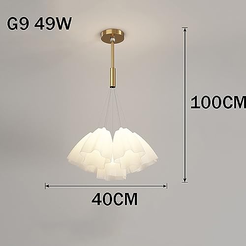 Chandelier acrylique moderne blanc dimmable 7-light grand format