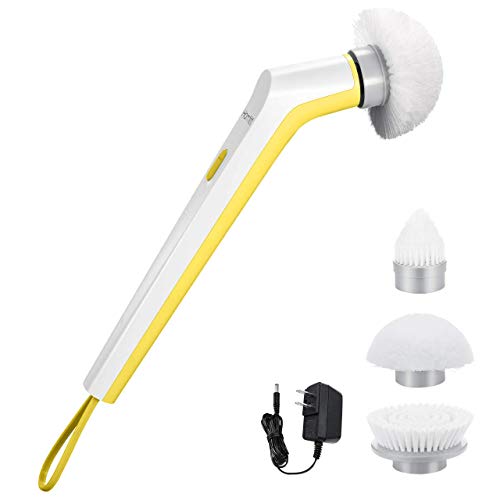 Homitt Electric Spin Scrubber Power Brush Shower Scrubber, Cordless and Handheld Bathroom Scrubber with 3 Replaceable Cleaning Brush Heads, High Rotation for Cleaning Floor, Sink, Tile and Tub