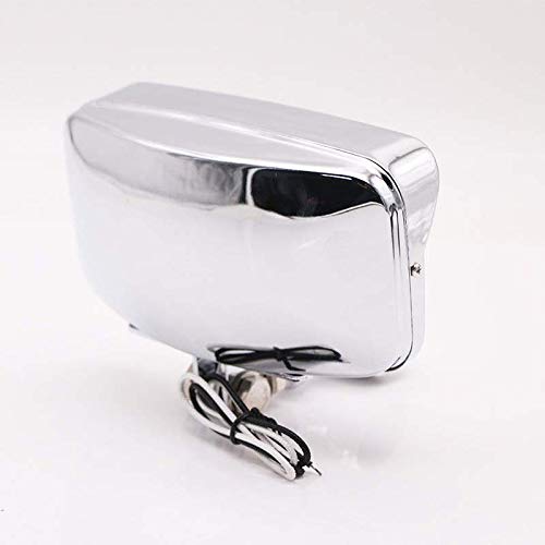 Faros delanteros rectangulares cuadrados de montaje inferior delantero de motocicleta para Harley Honda Kawasaki Suzuki Yamaha Cafe Racer Retro Vintage Bike Cruiser Chopper personalizado (Cromo)