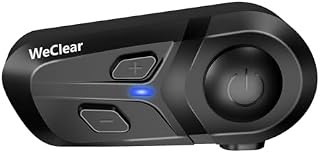 WeClear L1 Motorradhelm Headset, Helm Bluetooth Kopfhörer mit Sprachassistent, Geräuschunterdrückung Bluetooth-Headset, 40mm HiFi Lautsprecher, IP67 Wasserdicht
