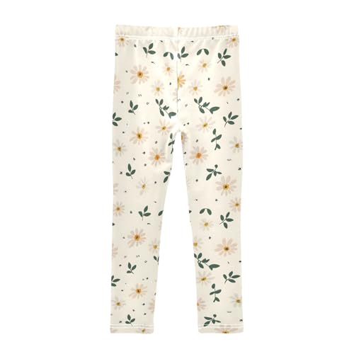 Small Daisy Flower Girls Leggings Ultra Soft Compression Yoga Gym Pants for Kids 4-10T2