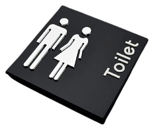 Panneau de porte de toilettes autocollant en sticker mural créatif pour WC