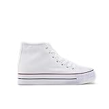 MODELISA - Zapatilla Plataforma Mujer (38, Blanco)