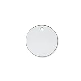 20 Flat 15mm Round Circle Blank Coin Drop Stamping Charms Plated Brass Metal (Silver Plated)
