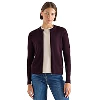 CECIL Damen 2515363 Cosy Cardigan mit Zipper, Eggplant red Melange, M