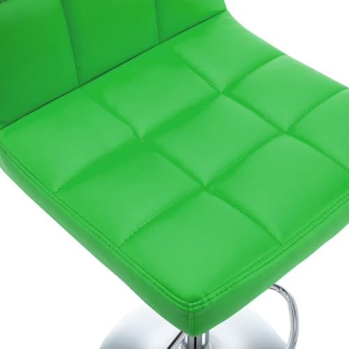 Tabouret de bar chic en similicuir vert et acier chromé de qualité