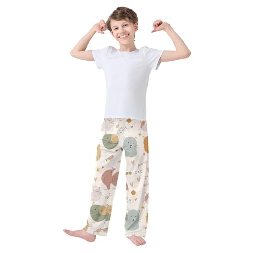 Boys' Pants Cats Paw Prints Funny Animals Long Bottoms Jogger Pants Elastic Waist Trousers with Pockets S-XL2
