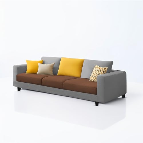 Image of Casaliving Minta 3+2 Seater Sofa Set for Living Room (Brown Grey Colour Fabric) Premium Fabric Sofa