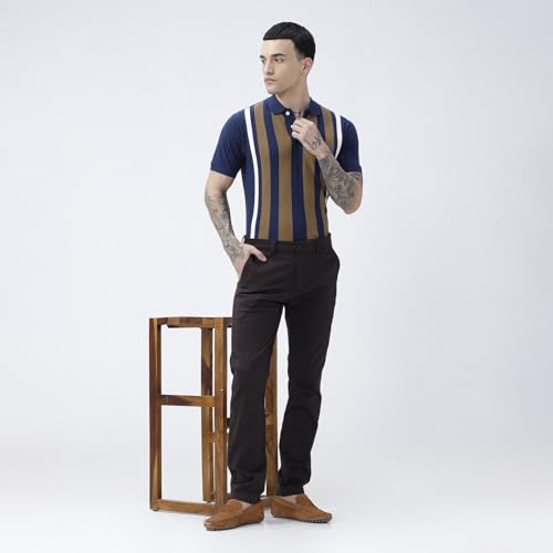 Image of BASICS Premium Cotton Stretch Formal Trousers for Men | Office Pants
