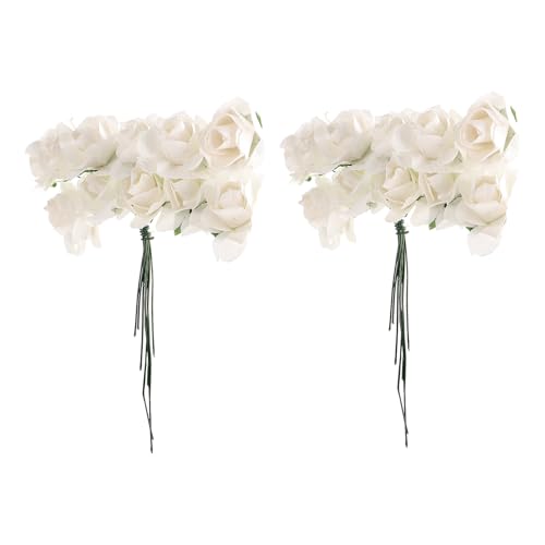 Gadpiparty Rosas de Papel para Manualidades 144 Piezas Mini Flores Artificiales para Ramos de Novia y Decoración de Hogar y Fiestas