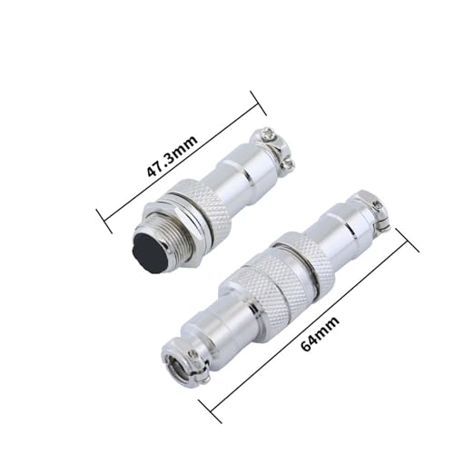 Conector GX12 de 6 pines macho y hembra con tuerca trasera de 12mm de diámetro 4