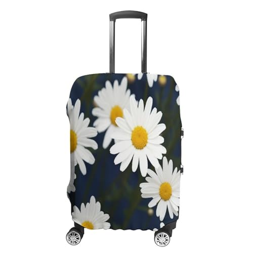 Housse de protection valise élastique M motif floral blanc résistant